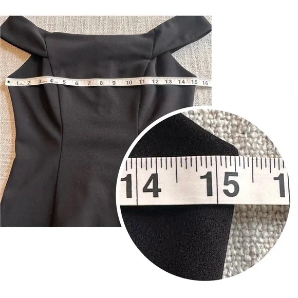 TEEZE ME Black Fit Flare Off Shoulder A-line Mini Dress Semi-Formal Junior 9/10 - Picture 10 of 13